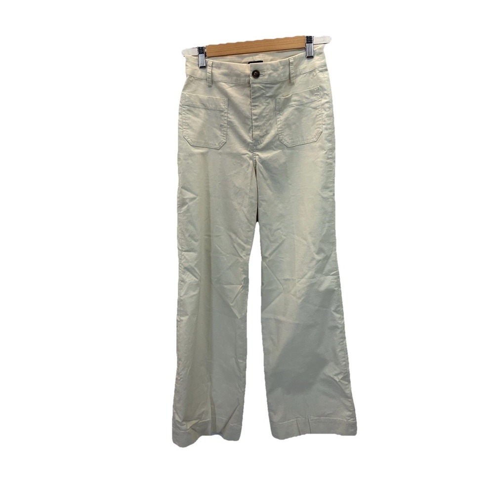 New J. Crew Point Sur Wide Leg Pants Womens 25 Crop Khaki Minimalist Travel $118